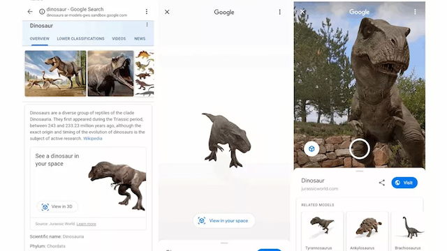 Google porta un T.rex nel vostro salotto grazie alla realtà aumentata