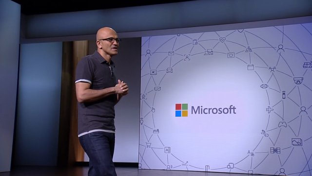 Satya Nadella nel corso della Microsoft Build