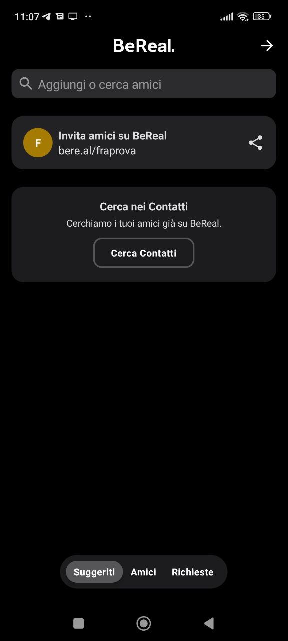 Invitare amici su BeReal Invitare amici su BeReal