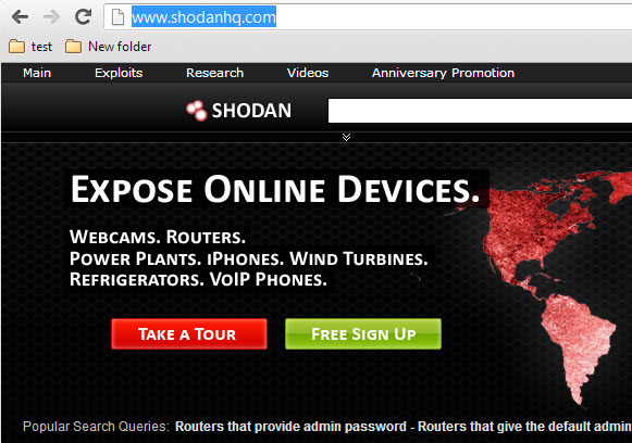 Homepage Shodan