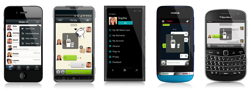 WeChat su vari sistemi mobile