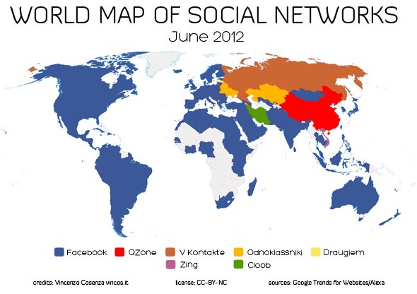 Social network nel mondo a giugno 2012