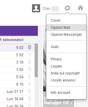 Migrazione tra Gmail e Yahoo! Mail