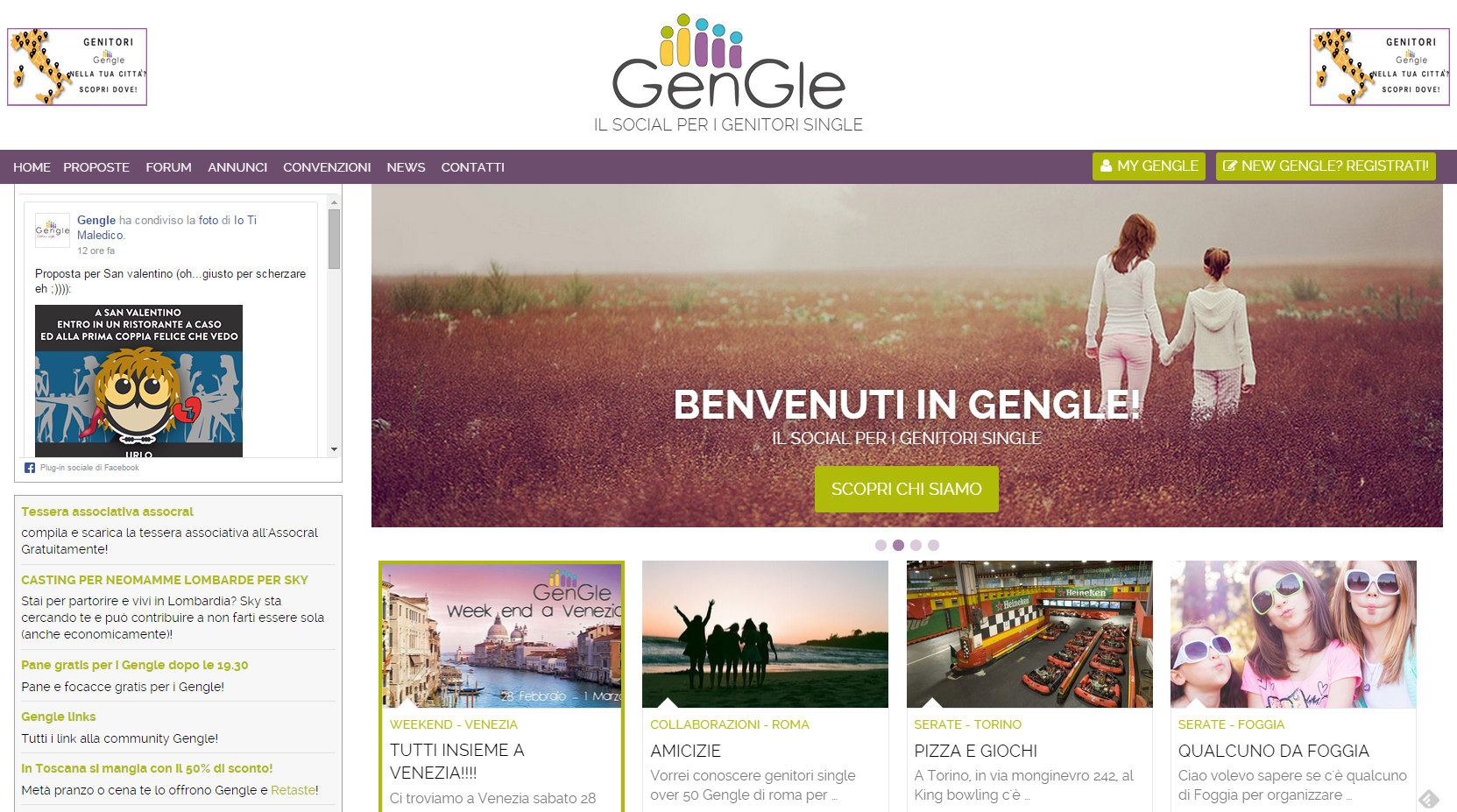 Homepage di Gengle