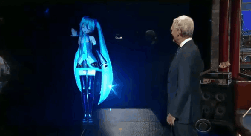 Hatsune Miku in realtà virtuale al David Letterman Show