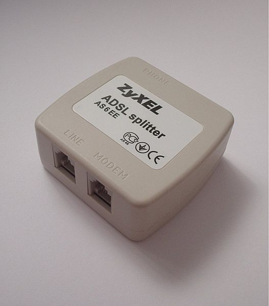 Filtro ADSL tipo splitter - fonte: wikipedia