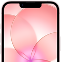 Un iPhone 17e rosa chiaro con Ceramic Shield 2 mostrato parzialmente di fronte, si nota lo sfondo con l’immagine di un fiore rosa