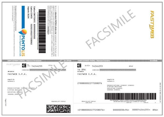 Fascimile Fattura