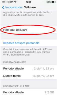 Configurare l'APN sull'iPhone