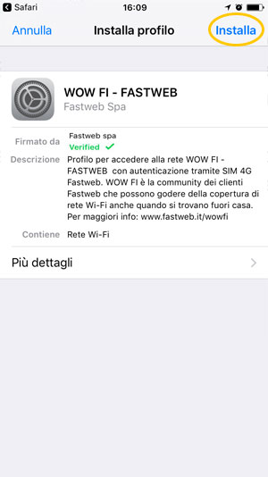 CONFIGURAZIONE FASTWEB SCARICA