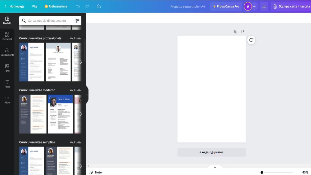 Progetta curriculum vitae efficienti con Canva Progetta curriculum vitae efficienti con Canva