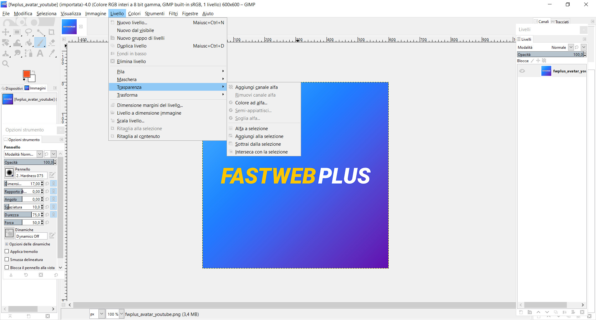 Gimp aggiungere canale alfa Gimp aggiungere canale alfa