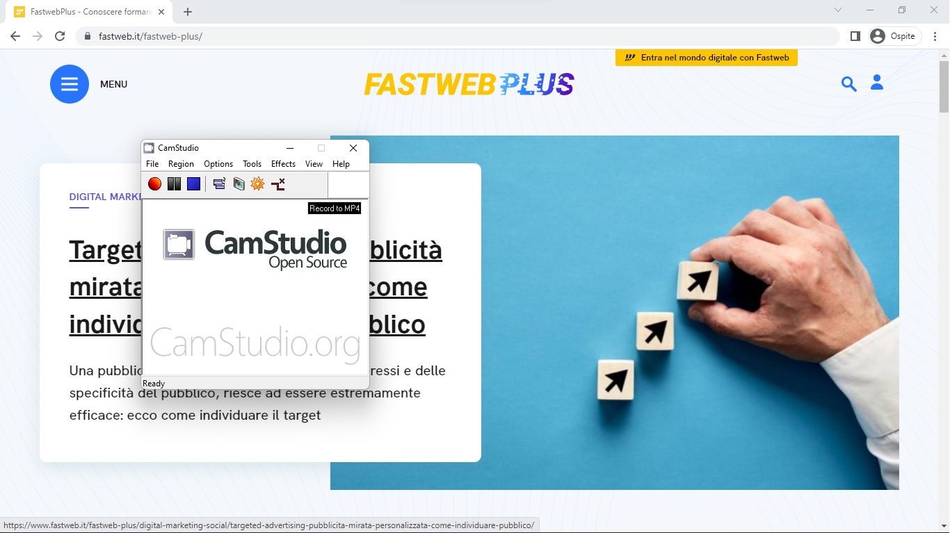Homepage di CamStudio Homepage di CamStudio