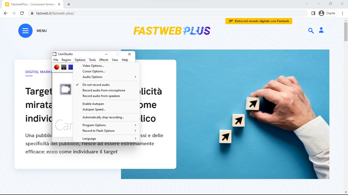 Procedura acquisizione video CamStudio Procedura acquisizione video CamStudio
