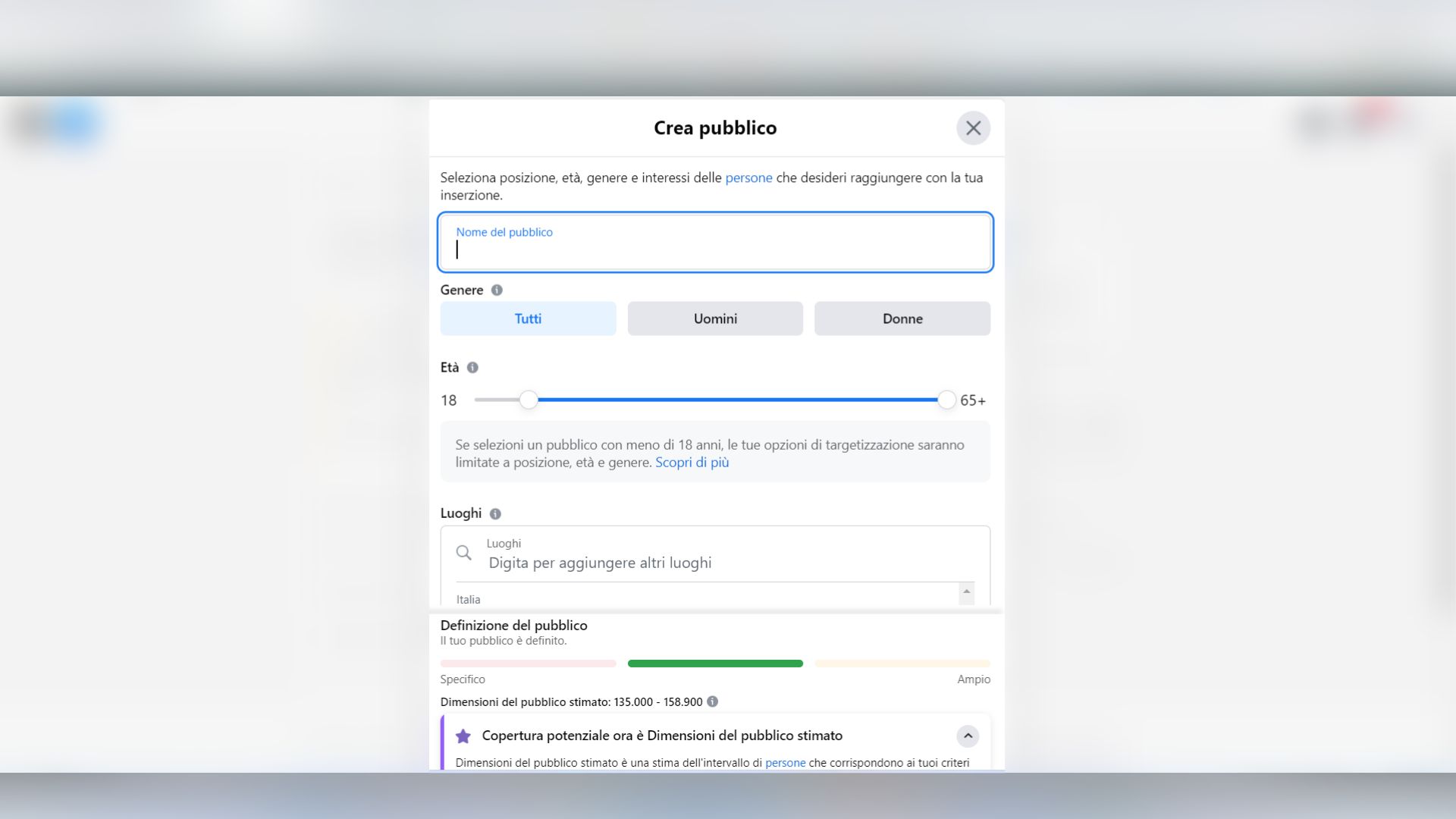 Creare il pubblico della tua campagna Creare il pubblico della tua campagna