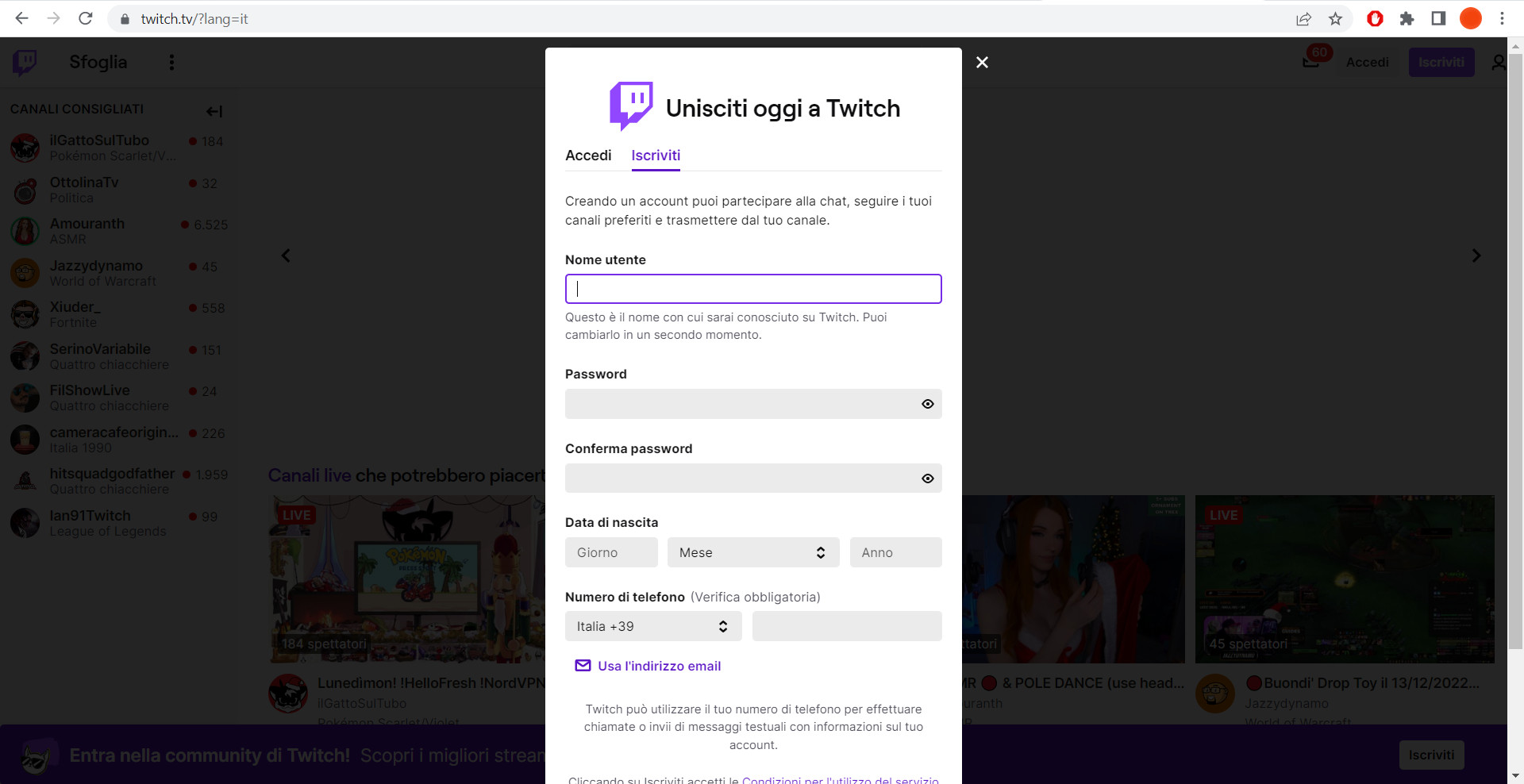 Twitch, come aprire un canale