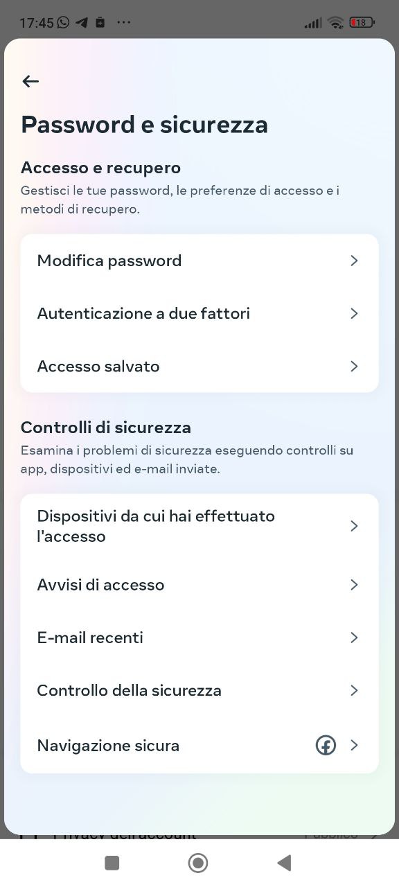 Password e sicurezza instagram