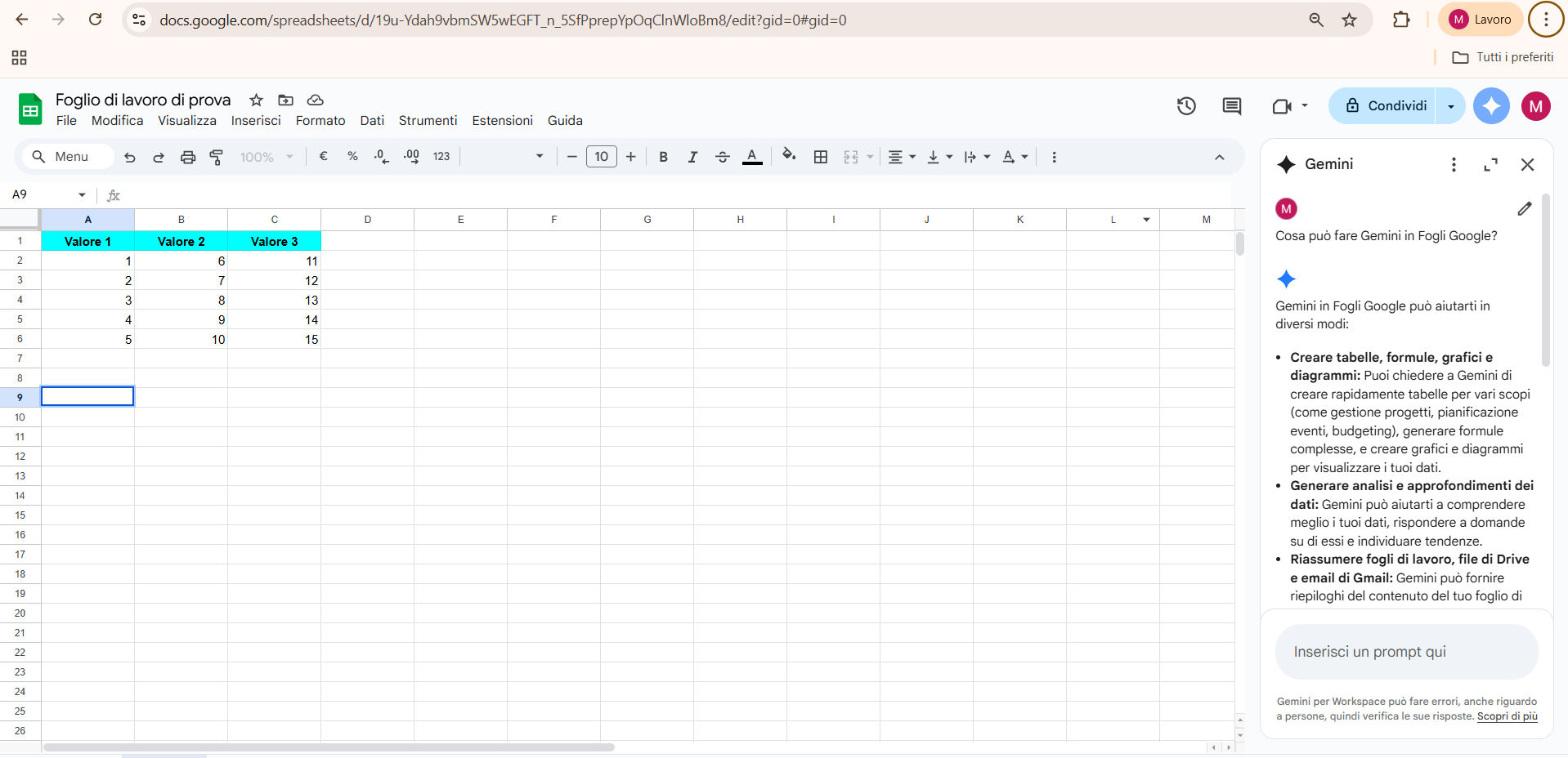 Cosa può fare l'AI in Google Fogli Cosa può fare l'AI in Google Fogli