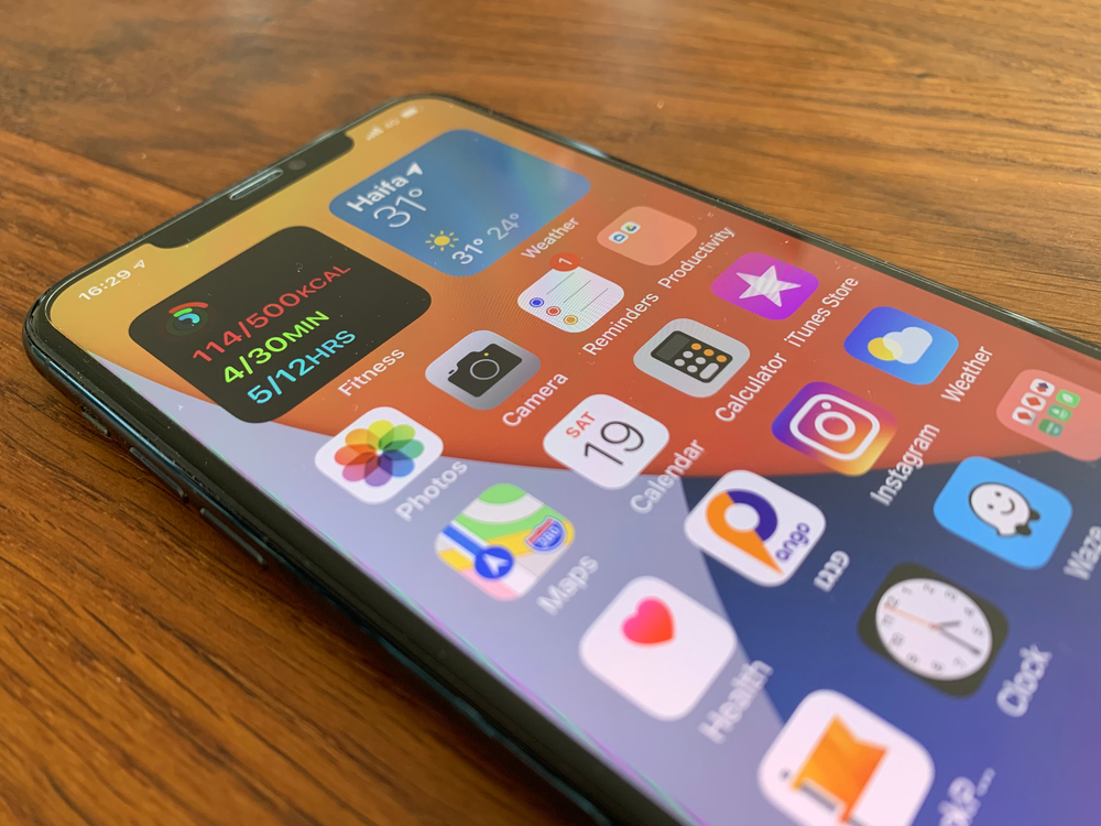 Widget e app su schermata iphone
