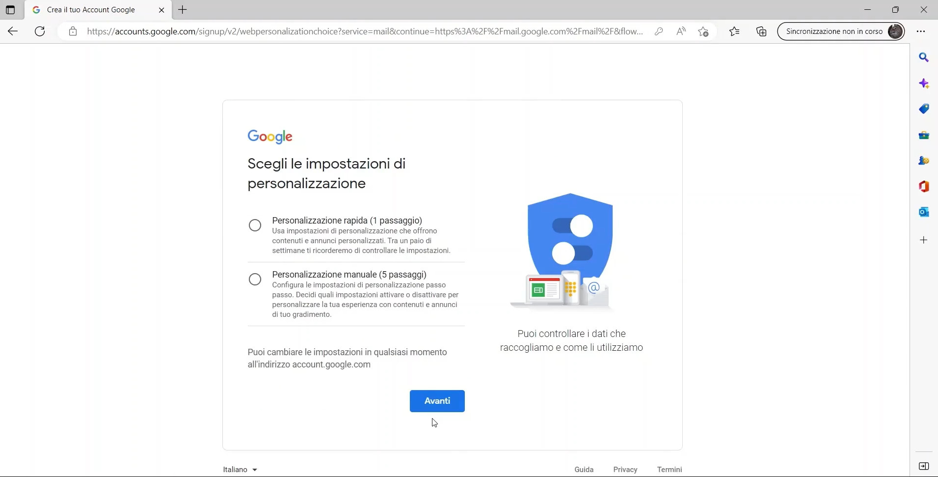 Gmail creare account
