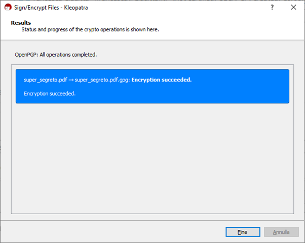 Esito encrypt