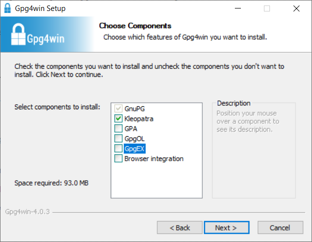 Installazione gpg4Win Installazione gpg4Win