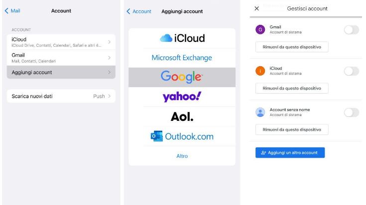 Account google su iphone