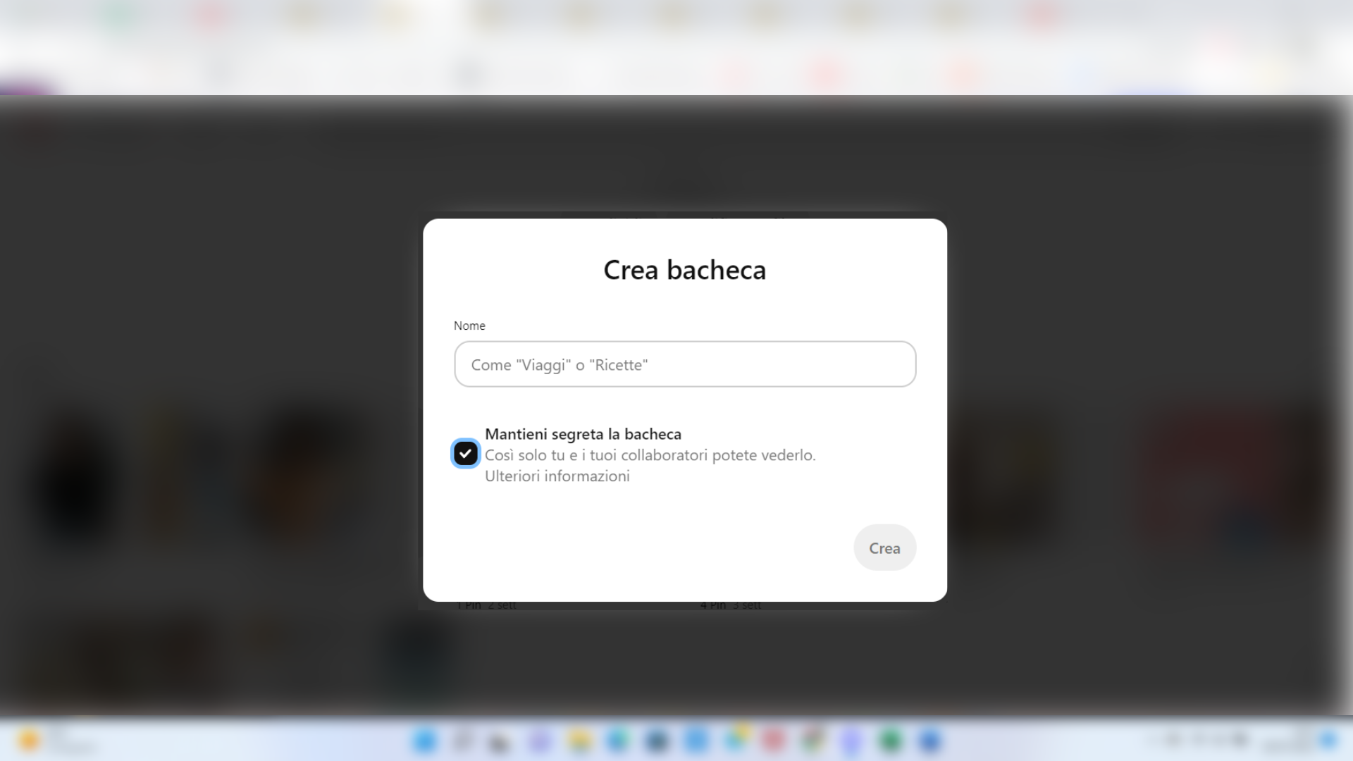 Creare una bacheca da Desktop