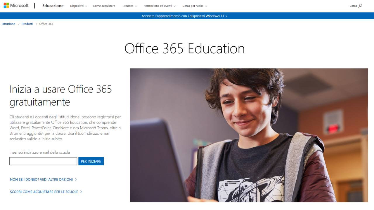 Office 365 Education di Microsoft