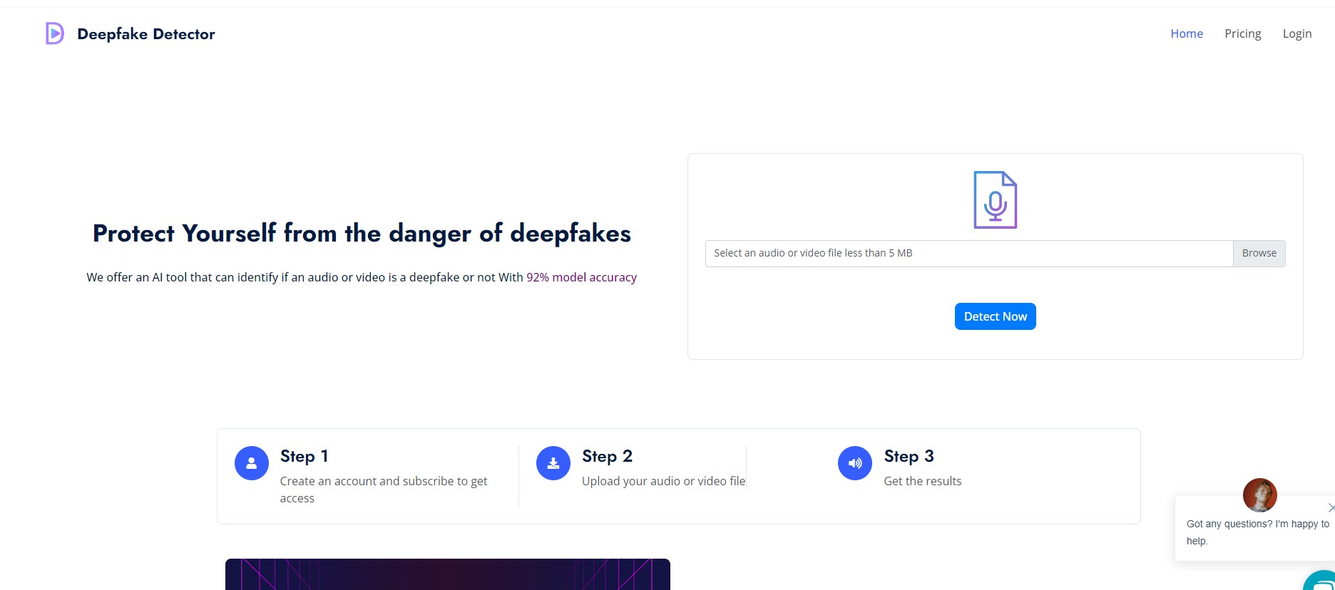 Deepfake detector Deepfake detector