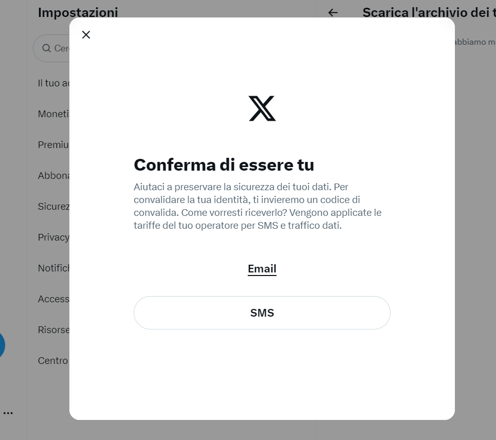 Desktop Twitter X download dati Desktop Twitter X download dati