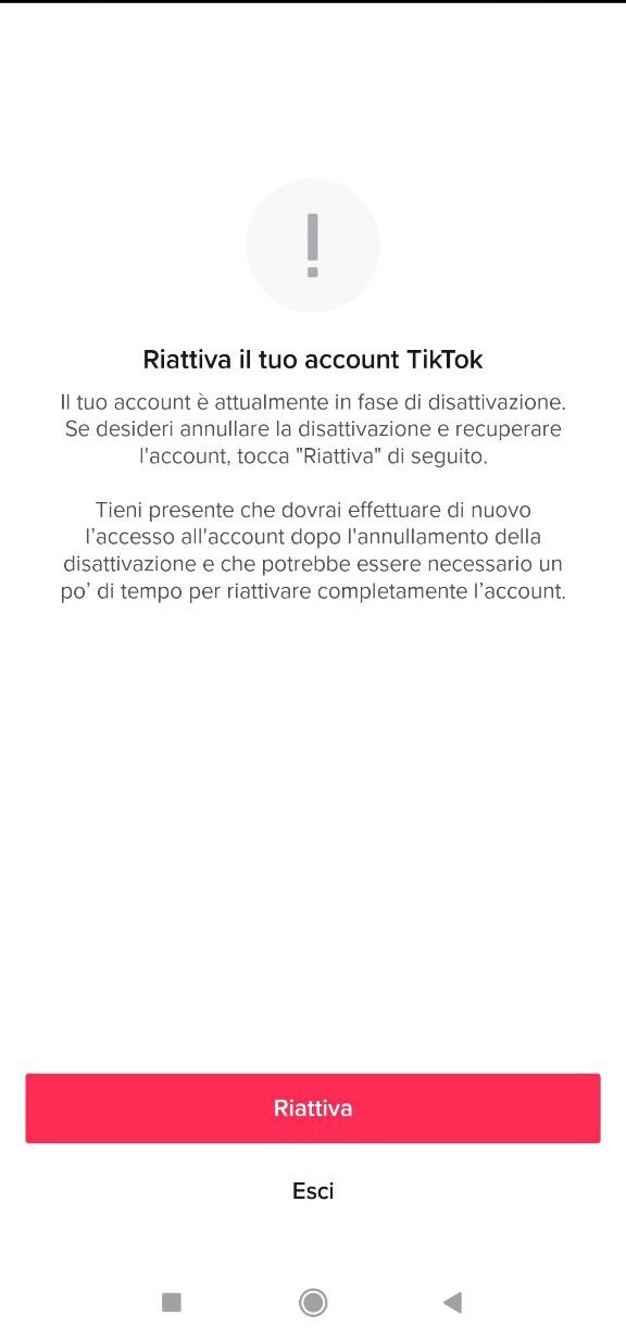 TikTok: come recuperare un account eliminato