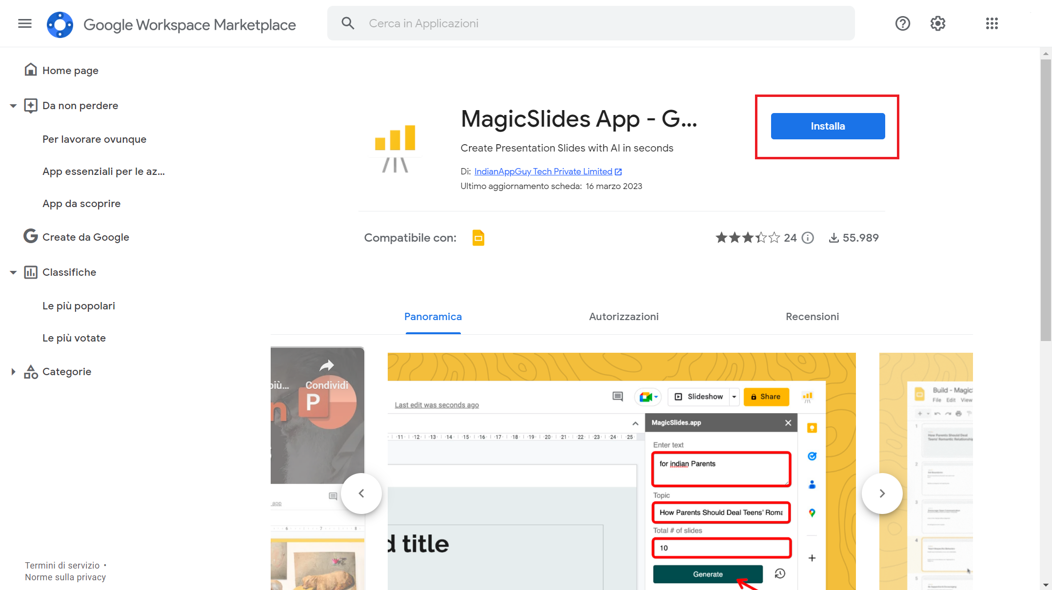 Installare GPT for Slides Installare GPT for Slides