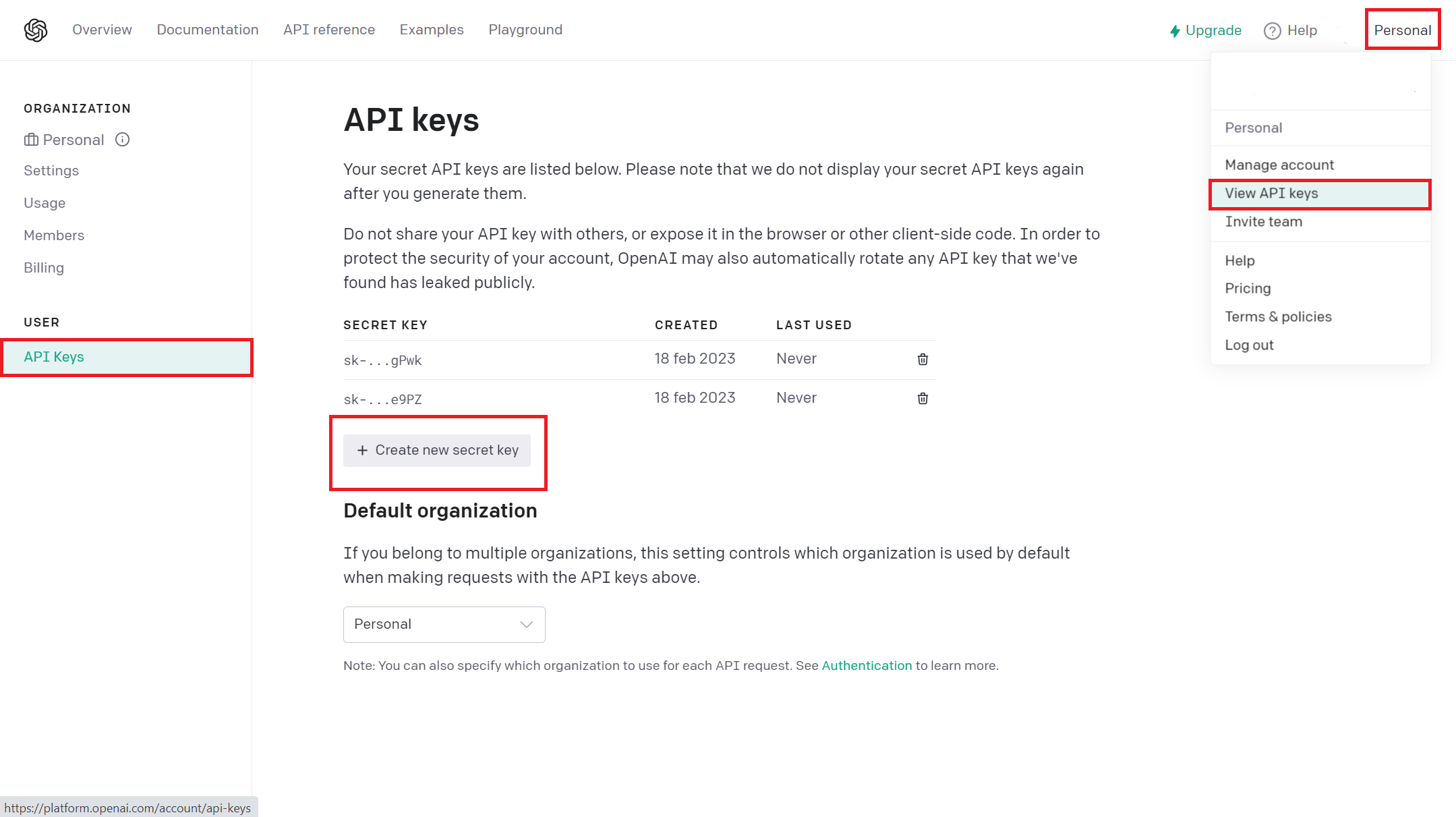  ottenere la chiave API OpenAI