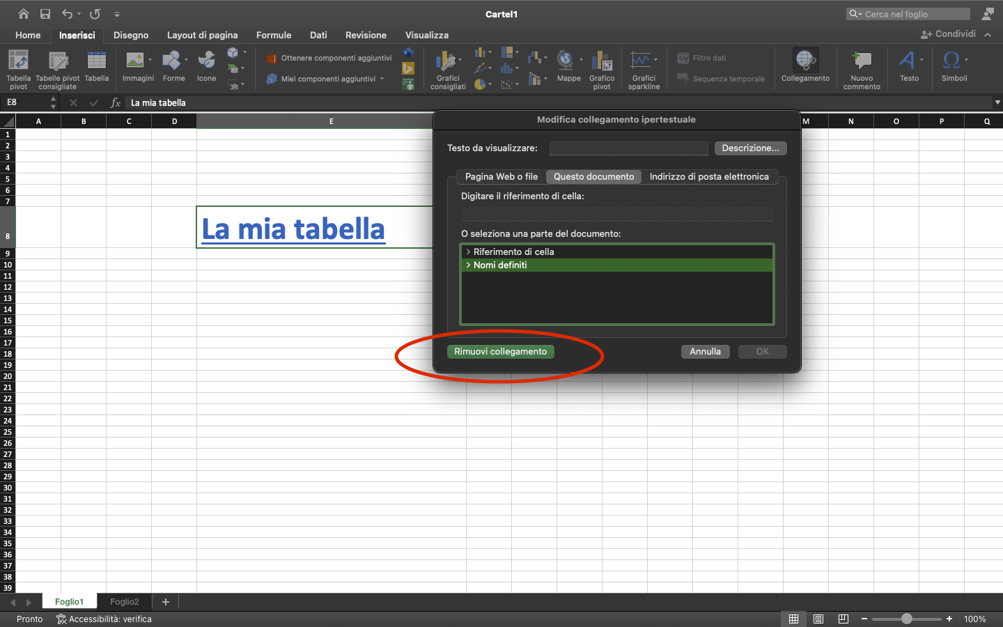 Modificare o eliminare i collegamenti Excel