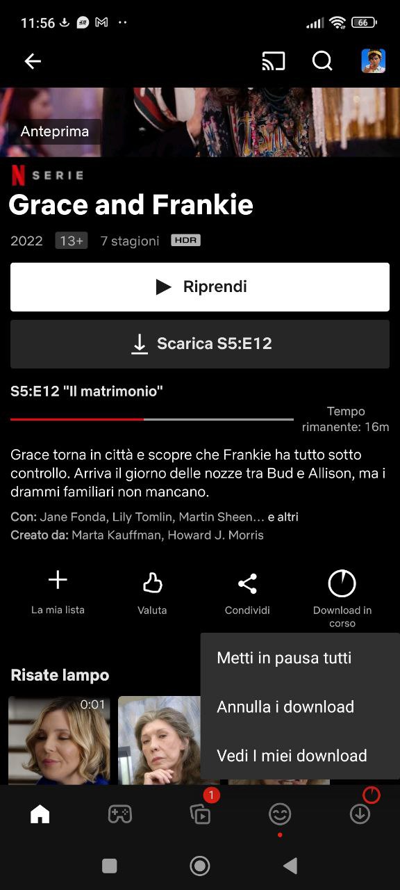 Netflix offline da smartphone