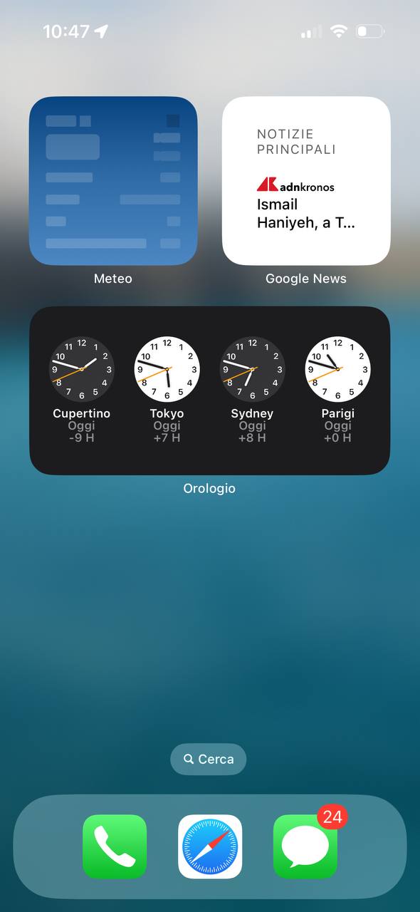 Widget meteo e orologio su iphone Widget meteo e orologio su iphone