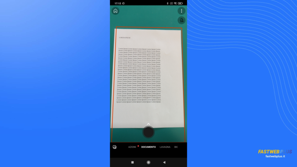 Scansione di un documento con smartphone