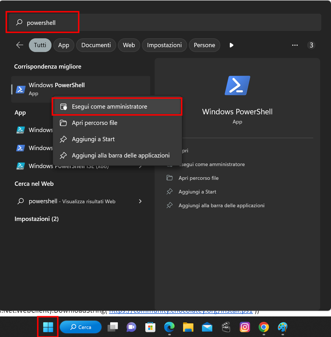 Accedere a Chocolatey per il download del browser