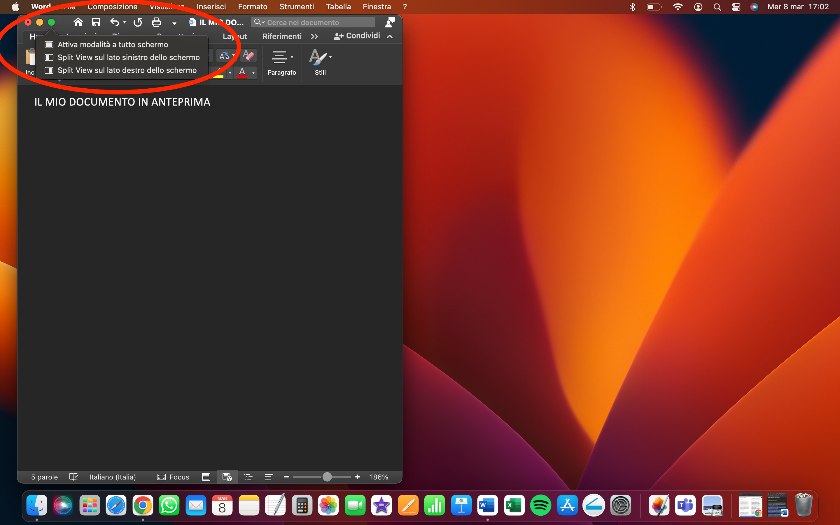 Modalità a tutto schermo intero e screenshot Modalità a tutto schermo intero e screenshot