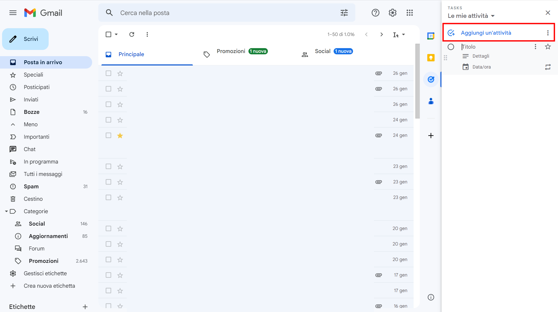 Inserire un’attività Inserire un’attività