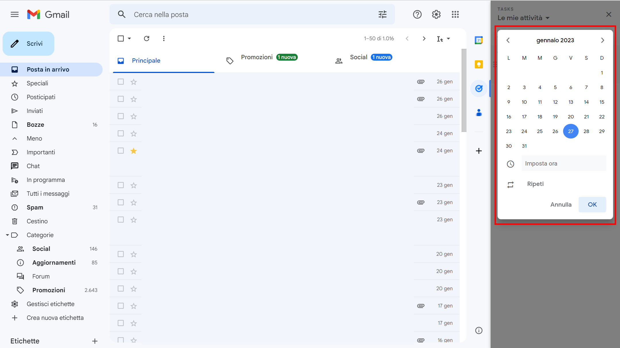 Impostare una scadenza su Gmail Impostare una scadenza su Gmail