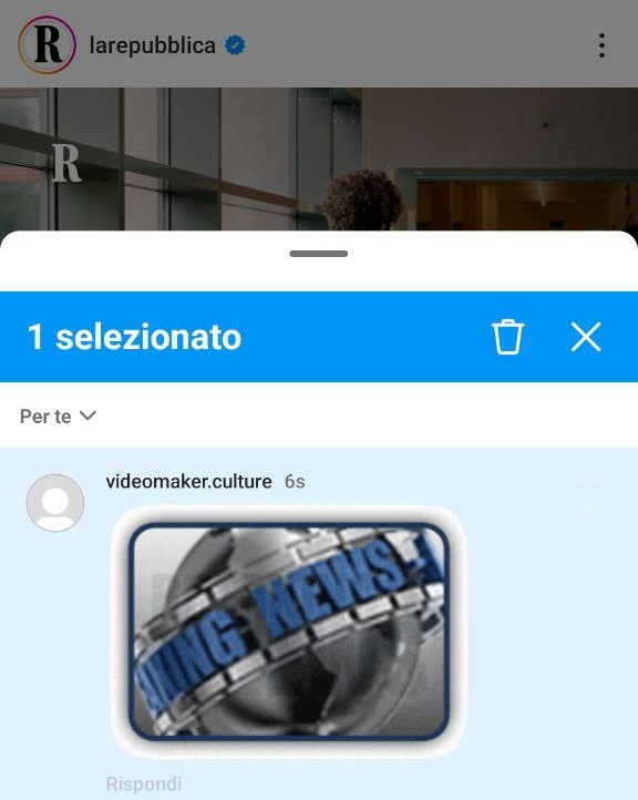 Instagram, come cancellare il commento con una GIF