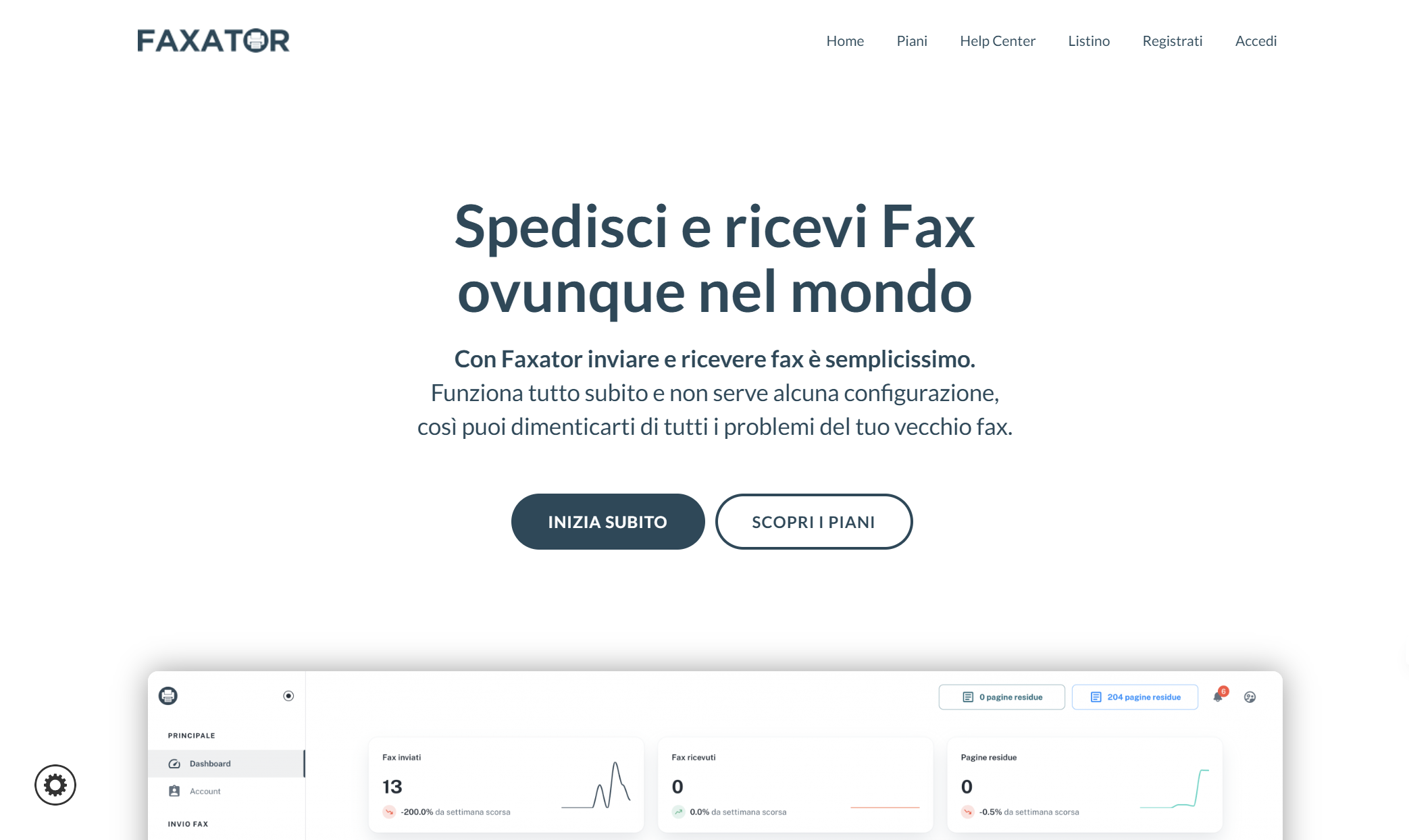 Faxator-schermata-homepage