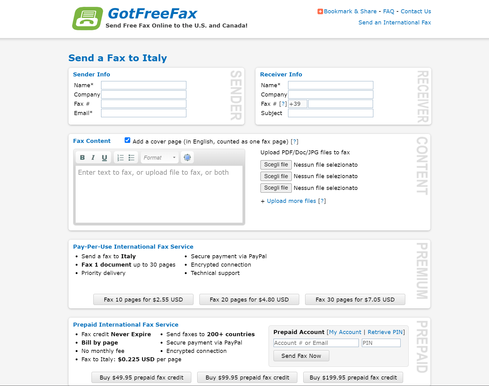 Got-free-fax-schermata-homepage