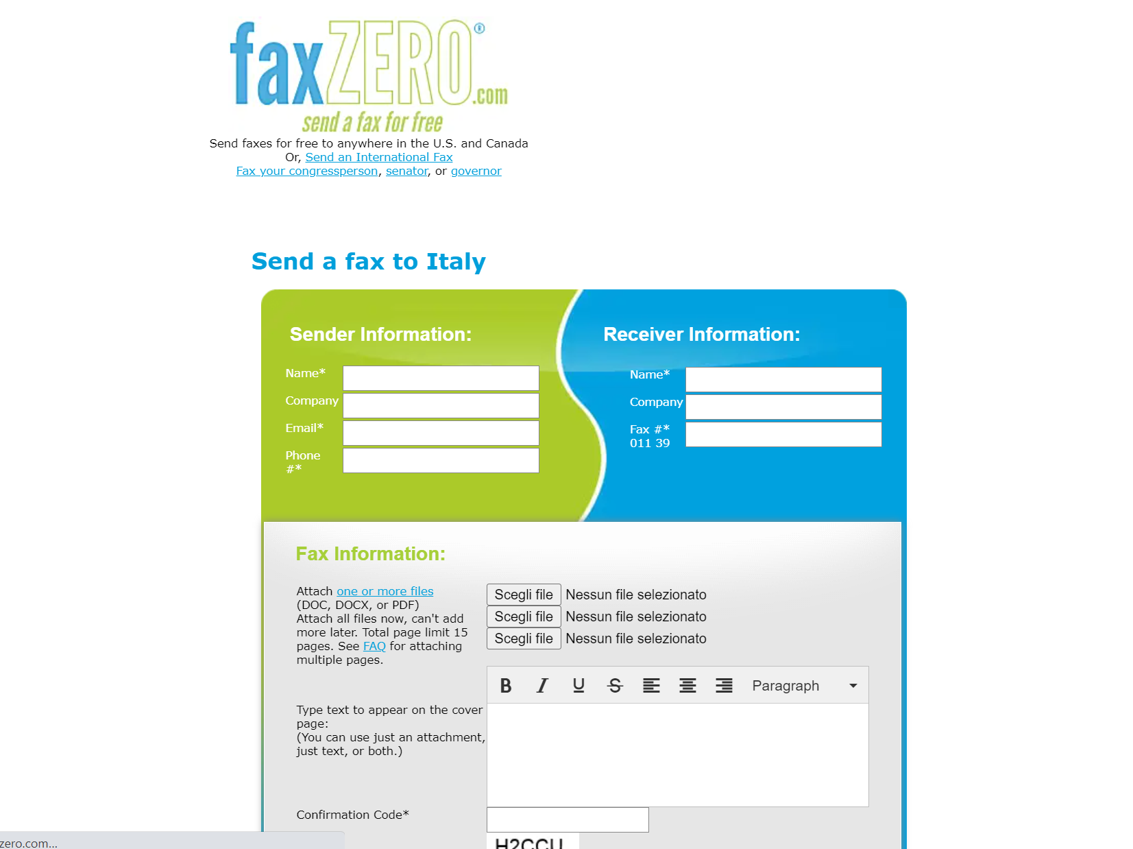 Fax-zero-schermata-homepage