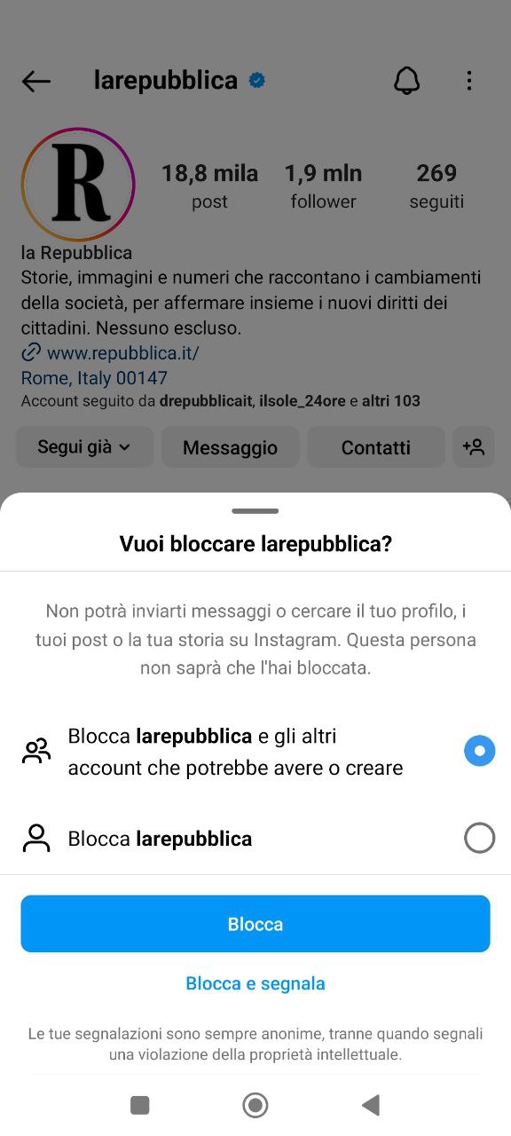 Bloccare su Instagram Bloccare su Instagram