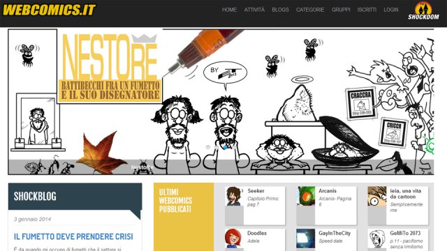 Homepage di Webcomics