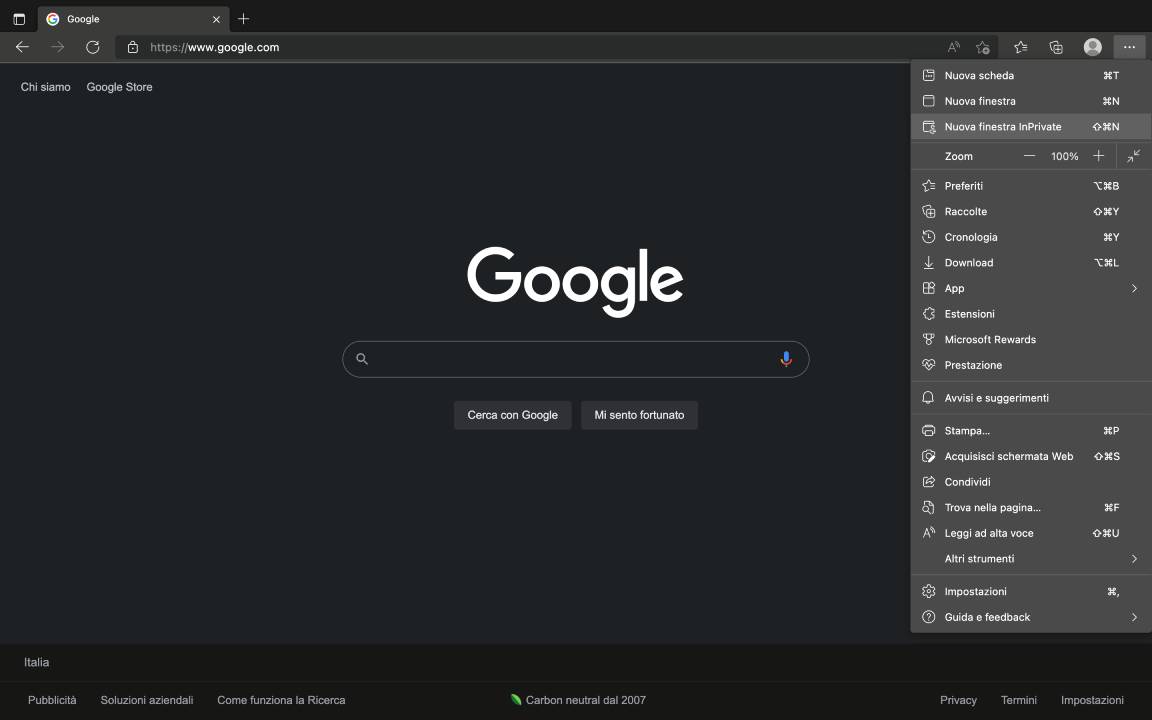 Come navigare in incognito con Edge Come navigare in incognito con Edge