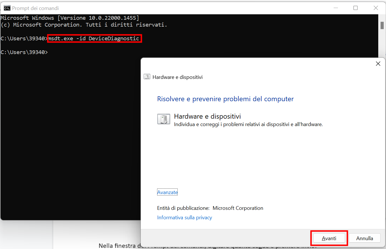 Utilizzare lo strumento risoluzione dei problemi